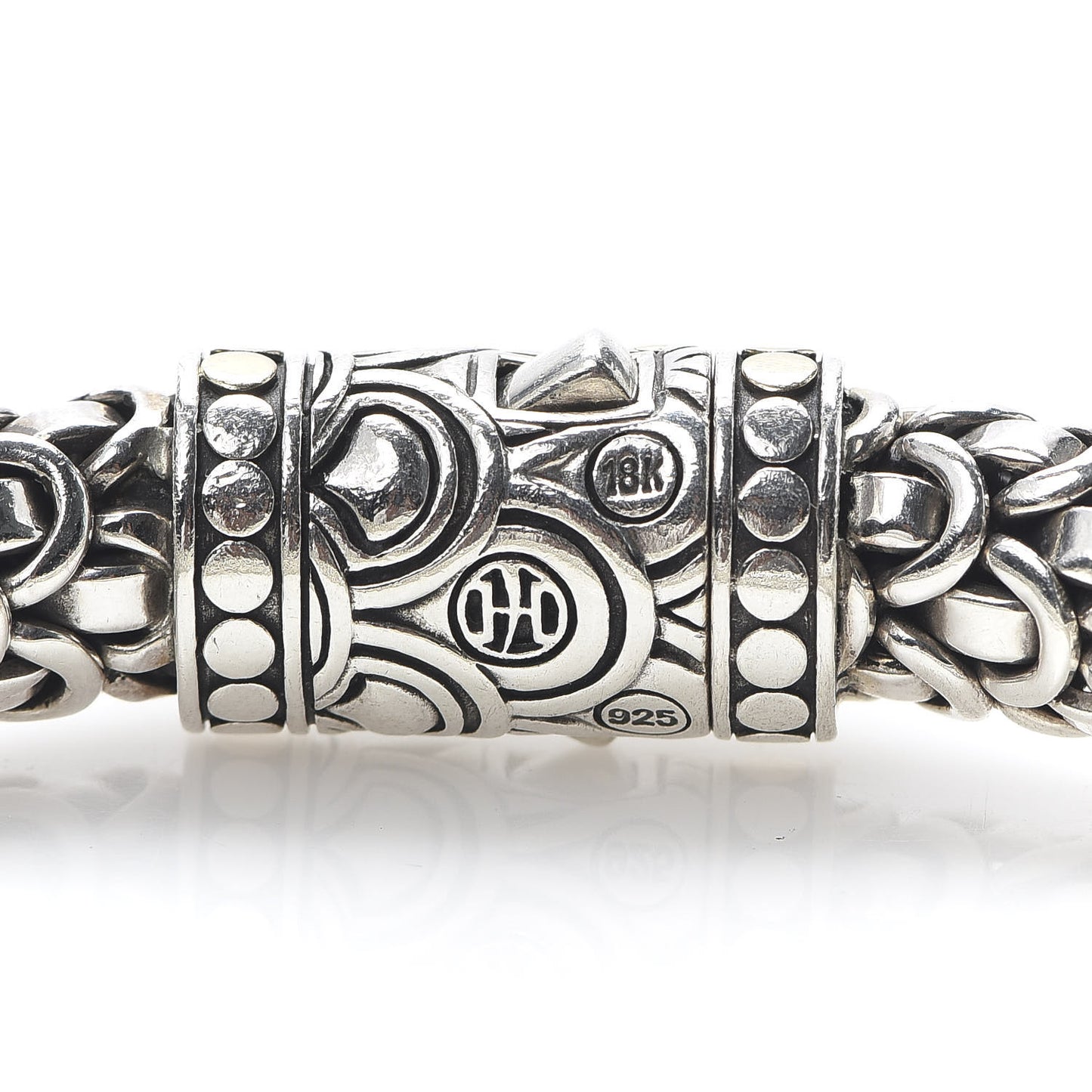 Sterling Silver 18K Yellow Gold 10mm Legends Naga Station Bracelet