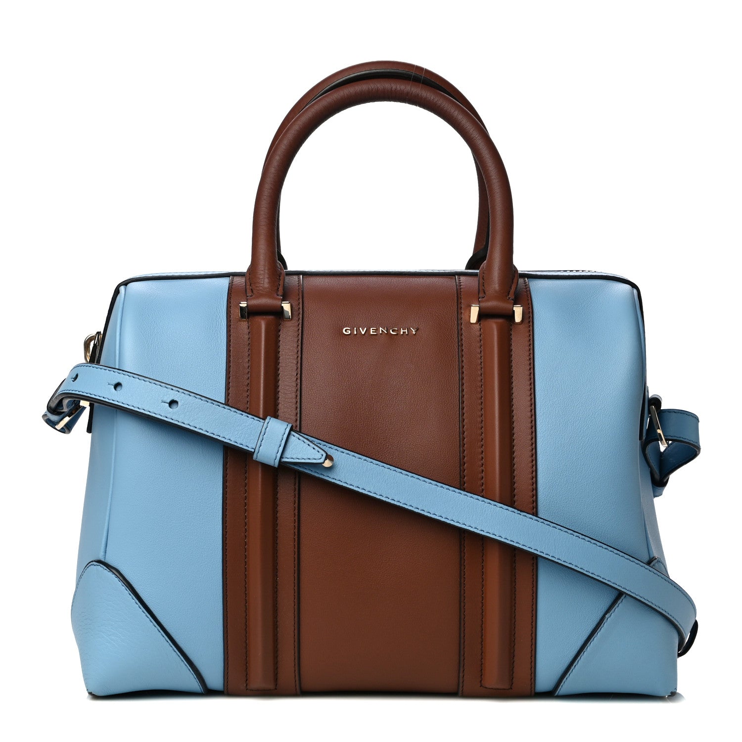 Givenchy Goatskin Colorblock Medium Lucrezia Blue Brown 1 of 17