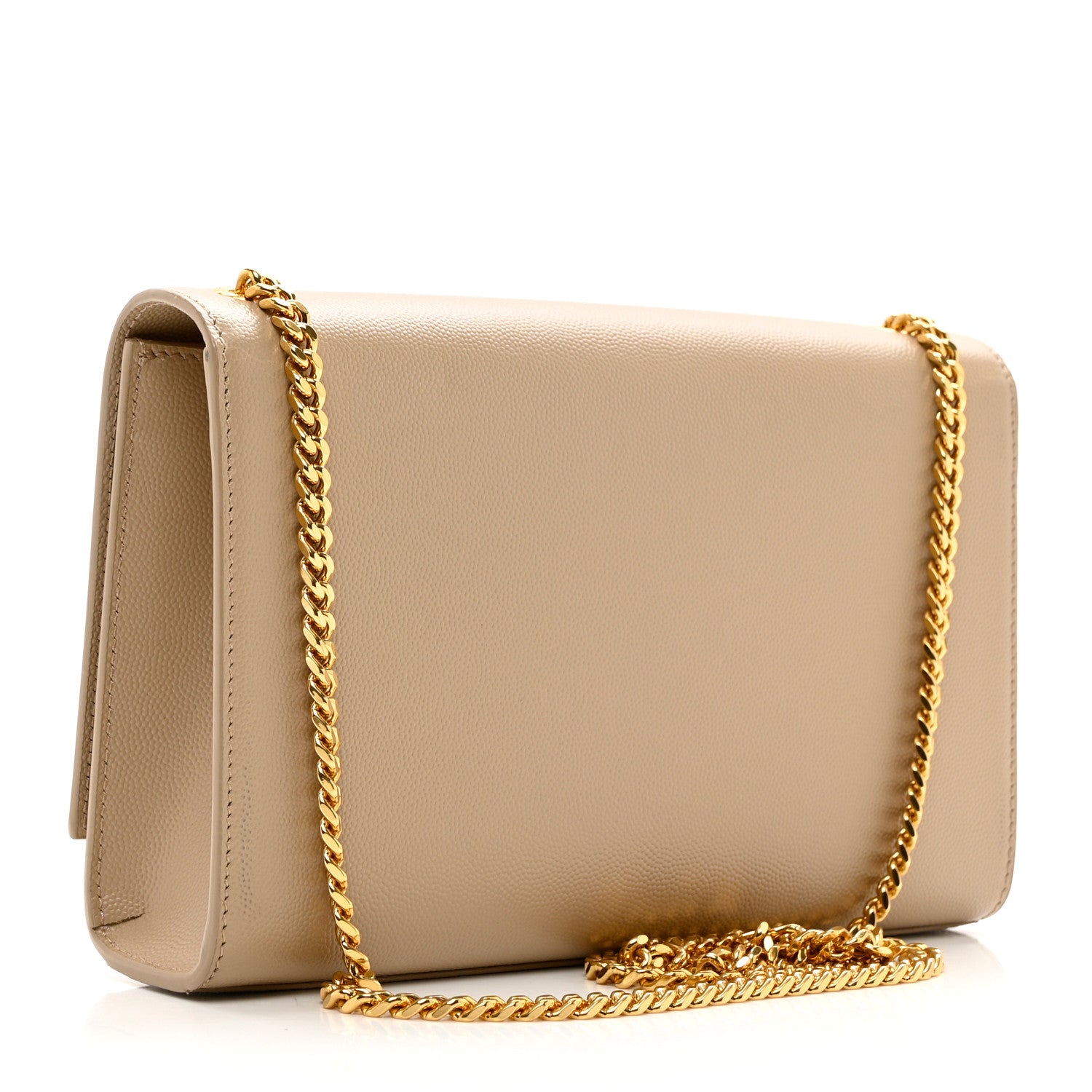 Saint Laurent Grain De Poudre Medium Monogram Kate Satchel Dark Beige 3 of 10