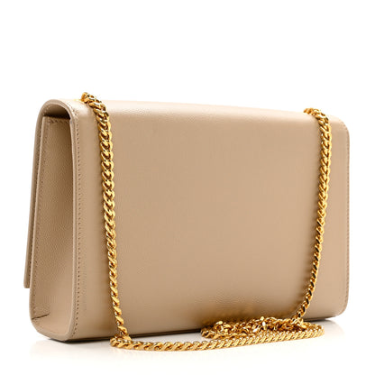 Saint Laurent Grain De Poudre Medium Monogram Kate Satchel Dark Beige 3 of 10