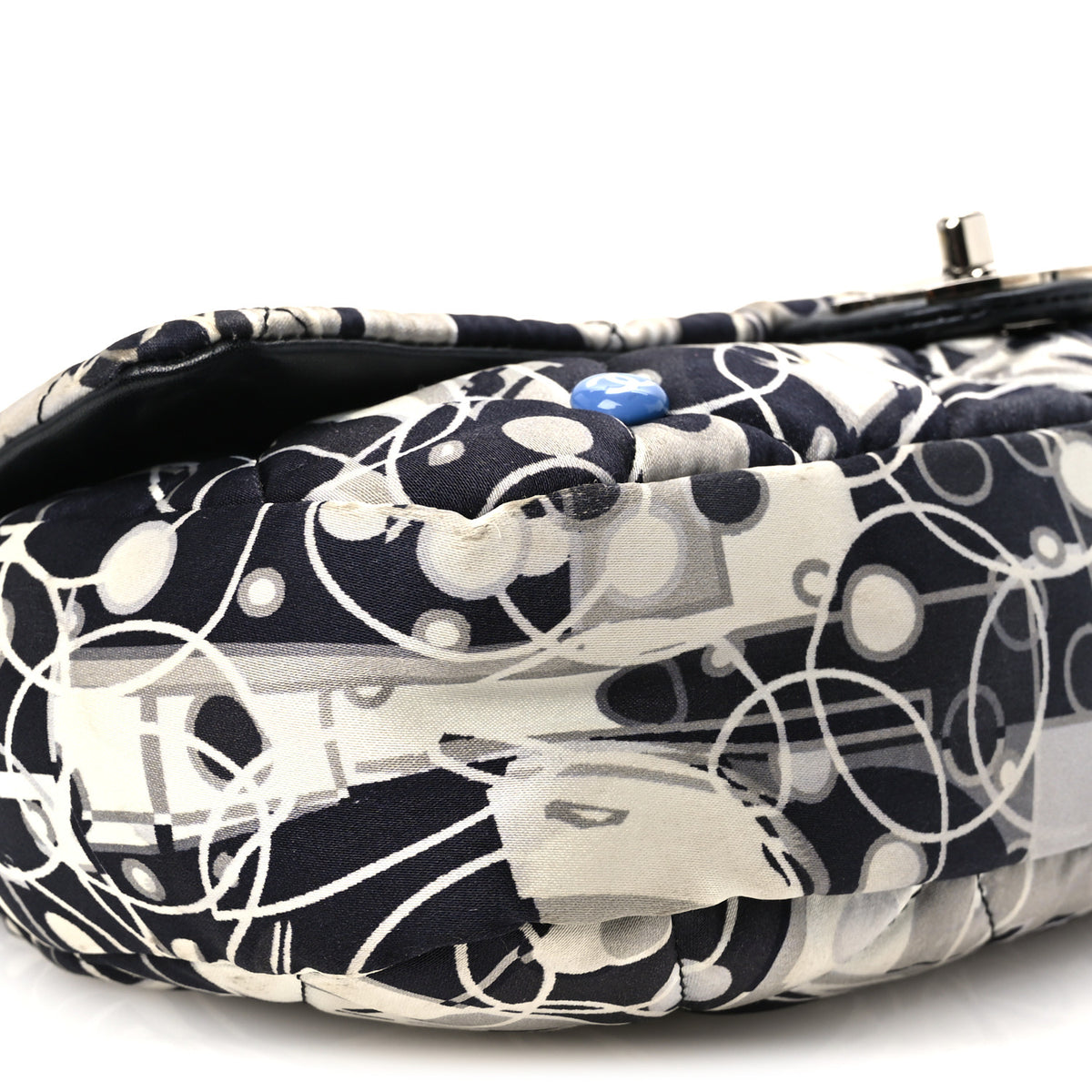 Chanel Satin Quilted Medium Kaleidoscope Flap Black White 10 of 11