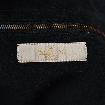 Valentino Garavani Grained Calfskin Tribal Large Rockstud Rolling Crossbody Tote Black 6 of 17