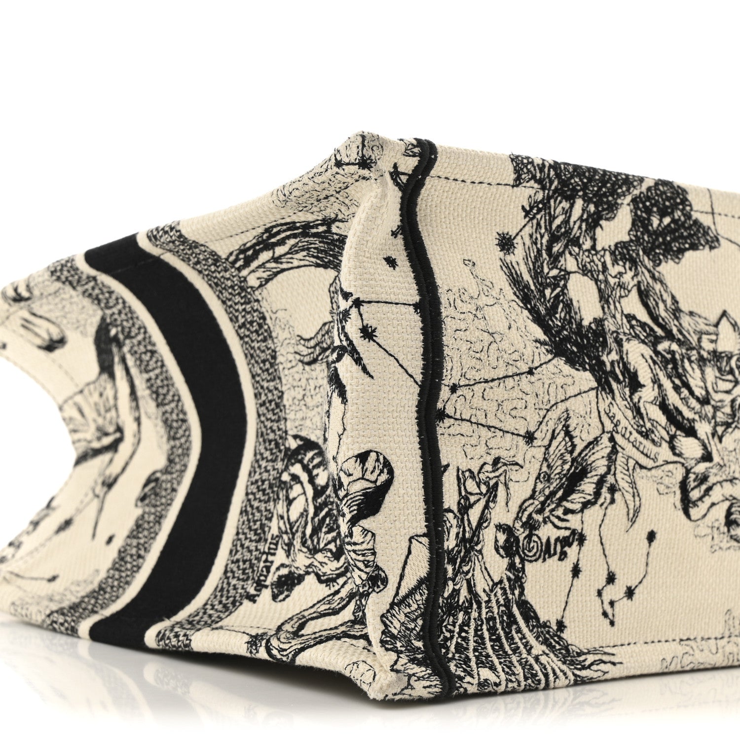 Christian Dior Canvas Zodiac Toile De Jouy Embroidered Medium Book Tote Latte 8 of 13