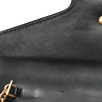 Gucci Calfskin Matelasse GG Marmont Chain Wallet Black 11 of 19