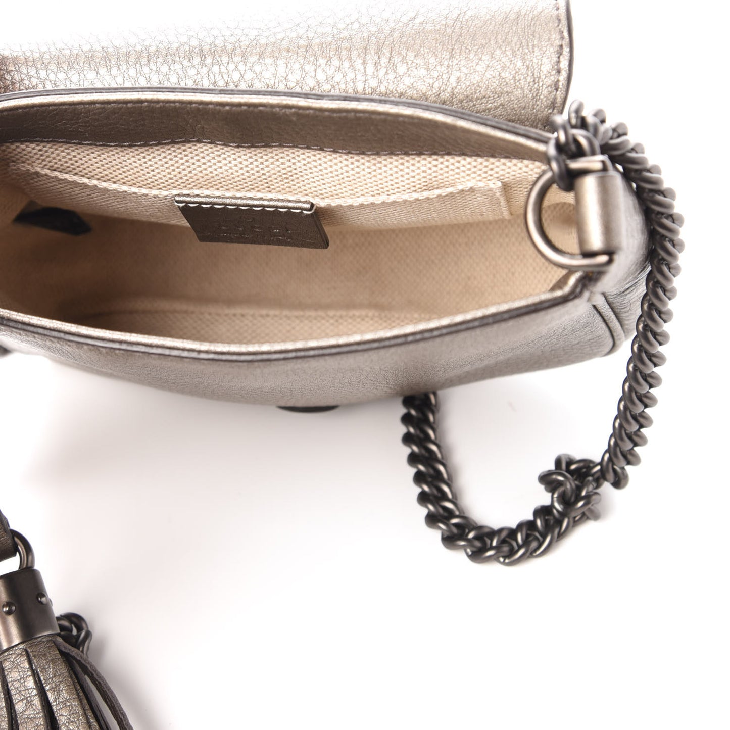 Metallic Pebbled Calfskin Small Soho Flap Crossbody Sasso