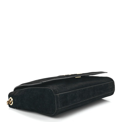 Saint Laurent Smooth Calfskin Suede Medium Reversible Monogram Kate Satchel Black 7 of 20