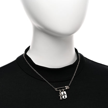 Chrome Hearts Sterling Silver Safety Pin Multi Pendant Necklace 2 of 5