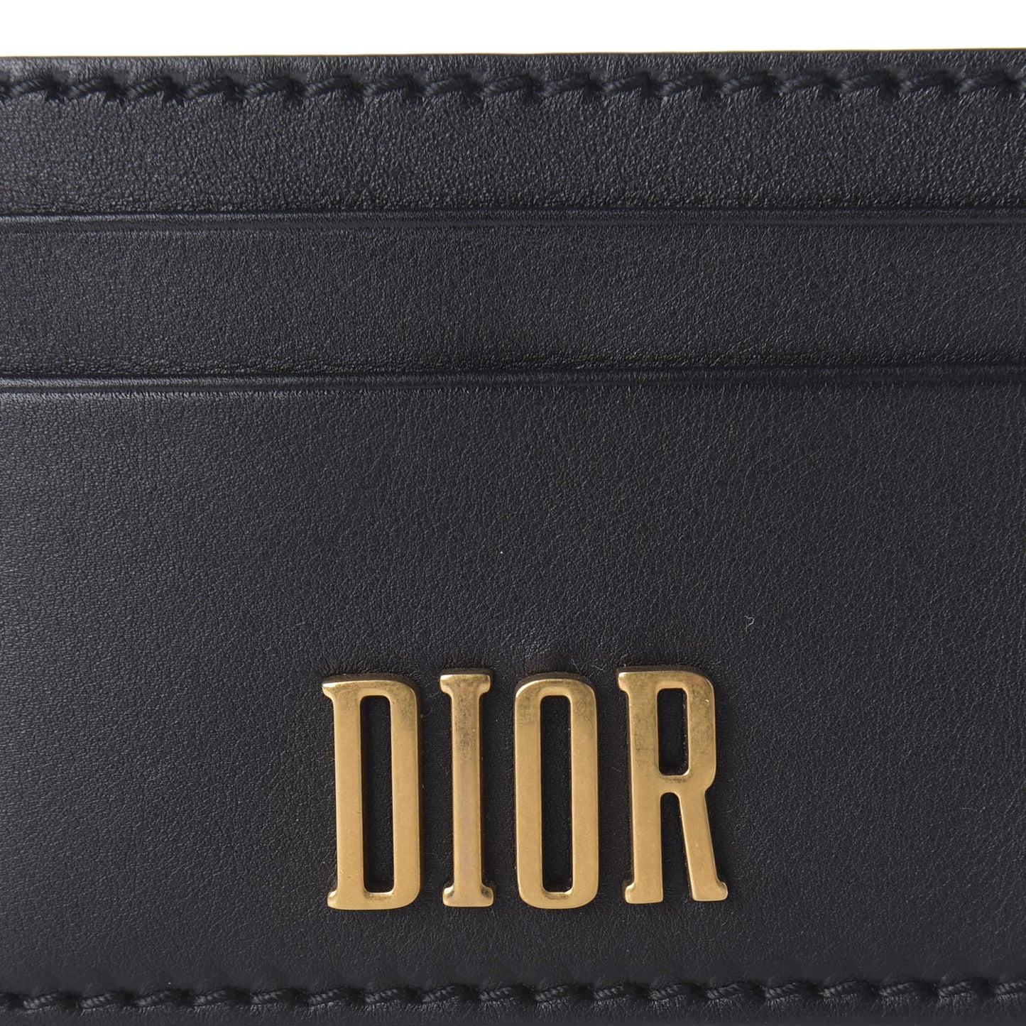 Calfskin D-Fence Card Holder Black