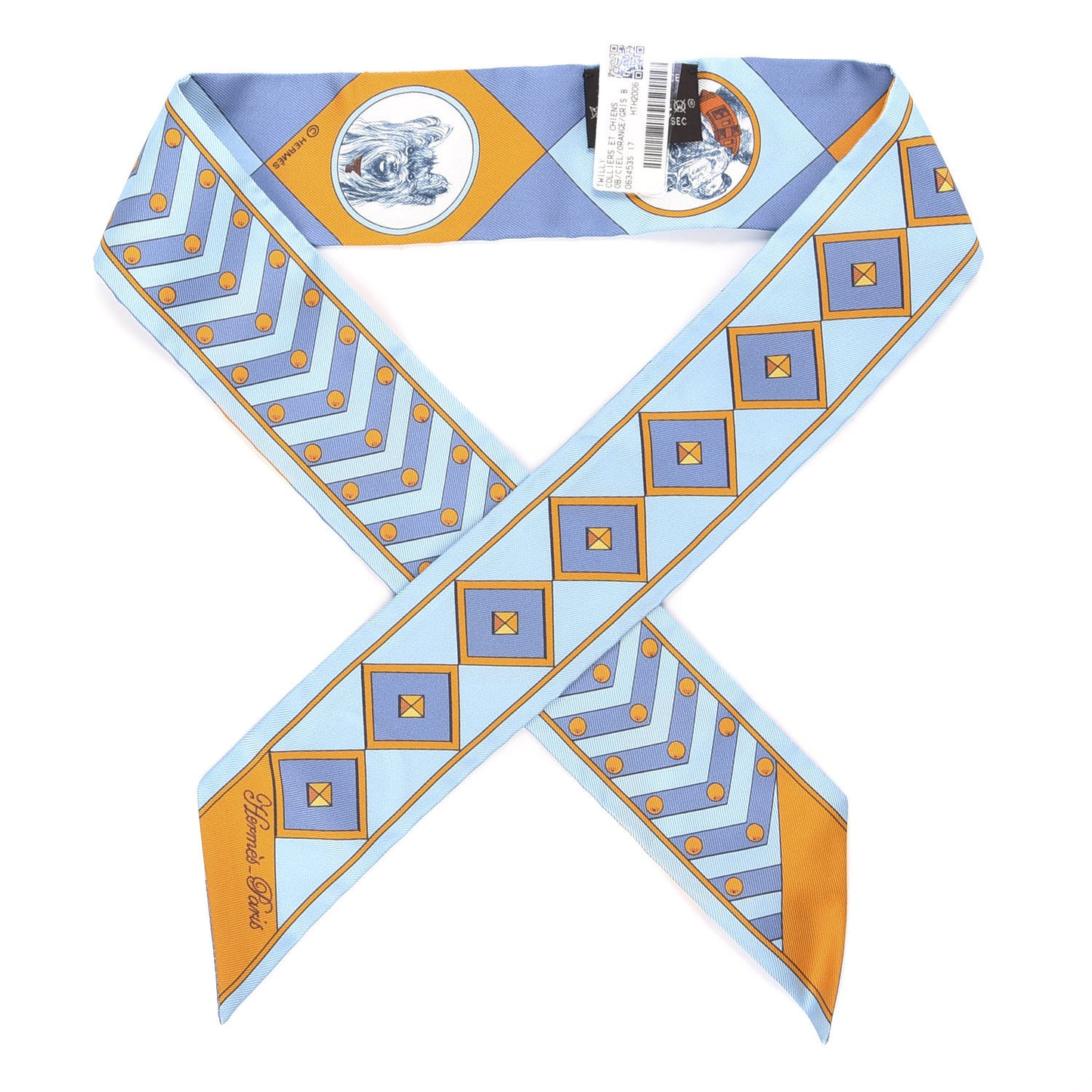 Silk Colliers Et Chiens Twilly Ciel Orange Gris Bleuete