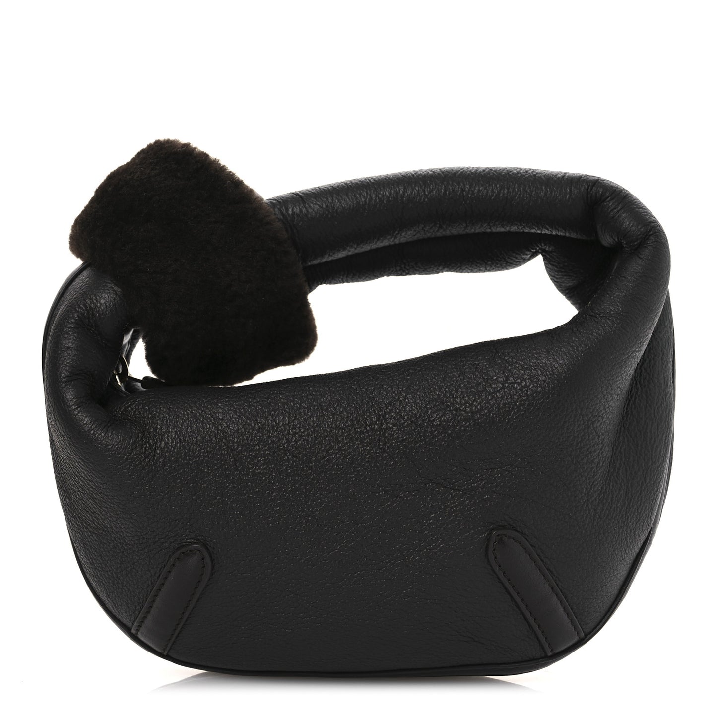 Calfskin Shearling Aviator Mini Jodie Dark Brown Fondant
