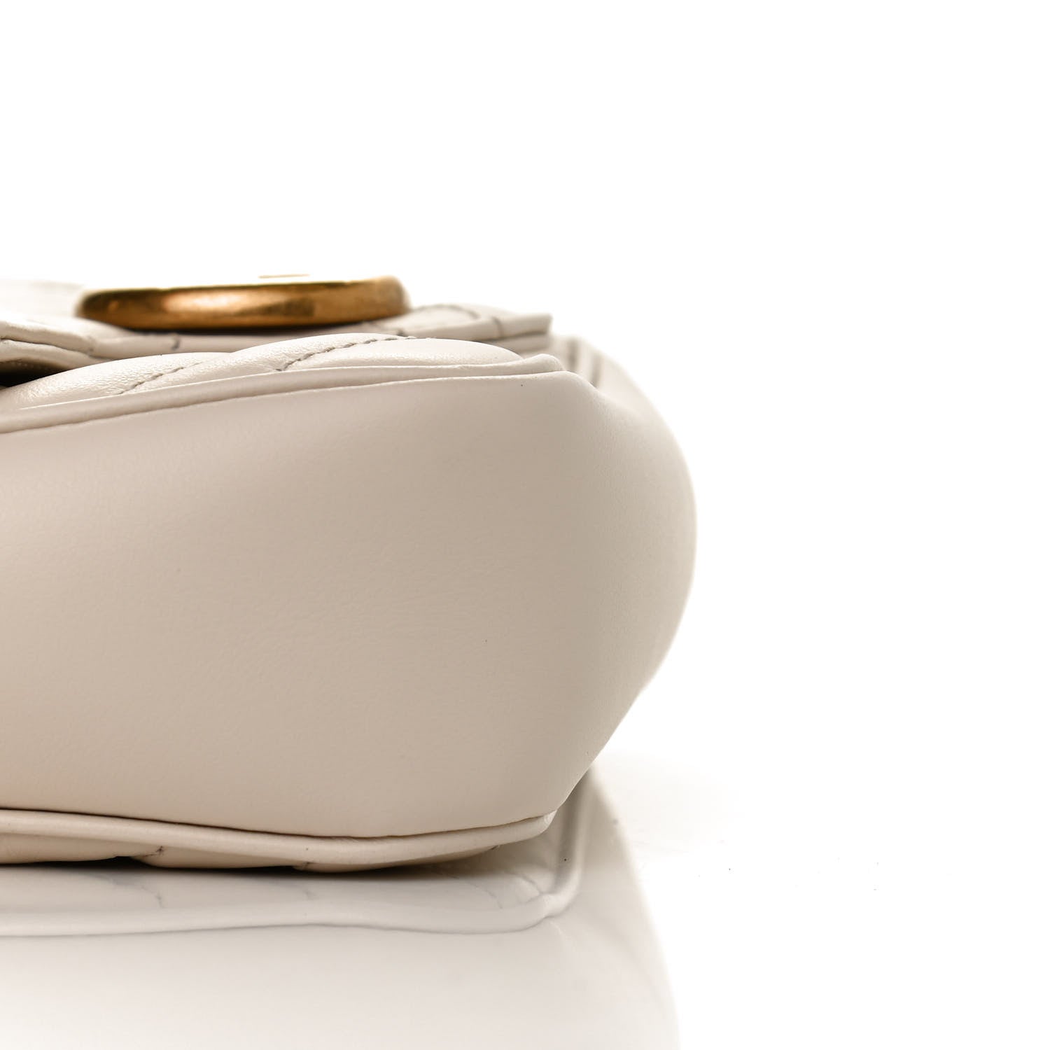 Gucci Calfskin Matelasse Super Mini GG Marmont Shoulder Bag White 13 of 14
