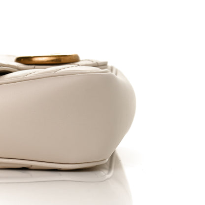 Gucci Calfskin Matelasse Super Mini GG Marmont Shoulder Bag White 13 of 14