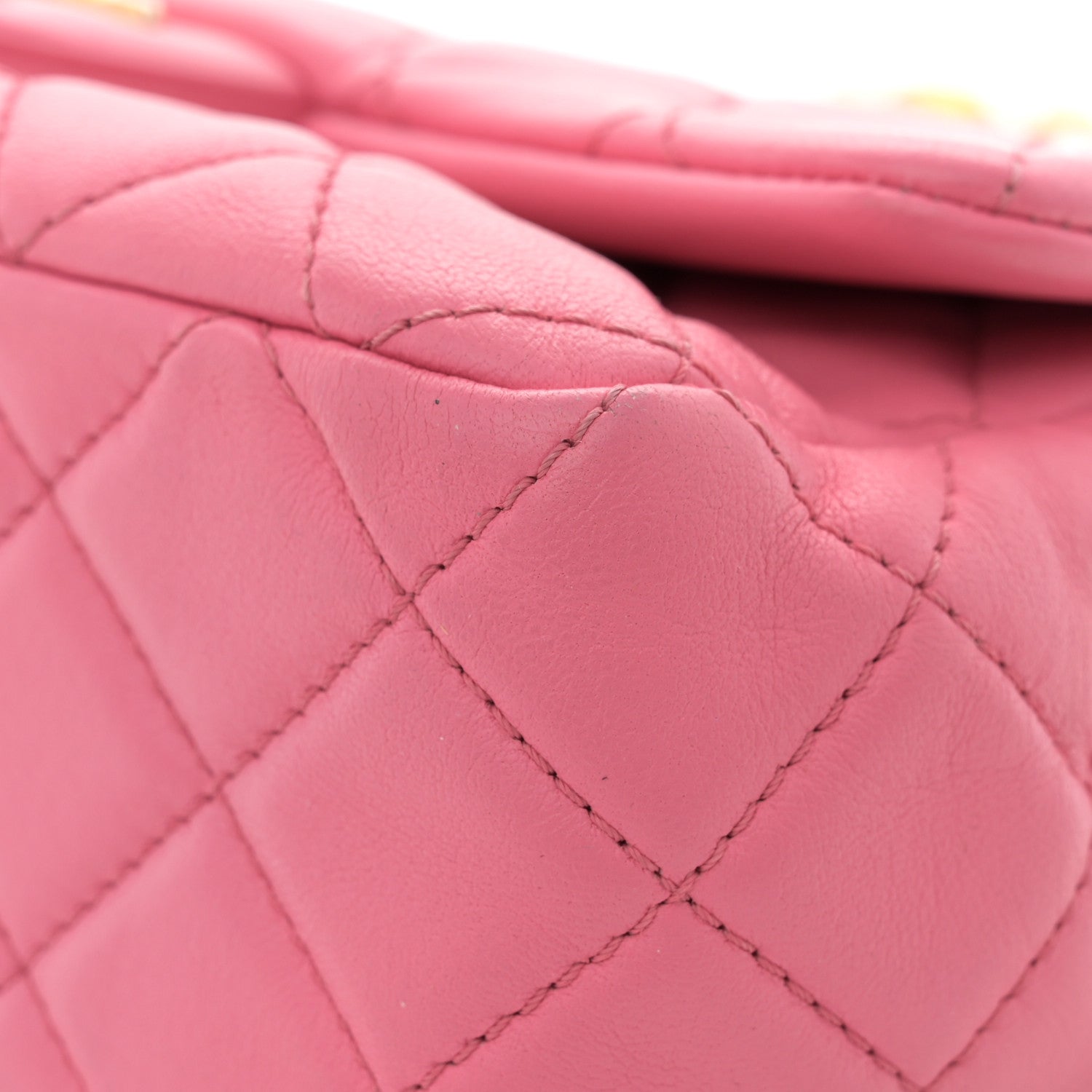 Chanel Lambskin Resin Quilted Mini Rectangular Pearl Samba Flap Pink 12 of 12