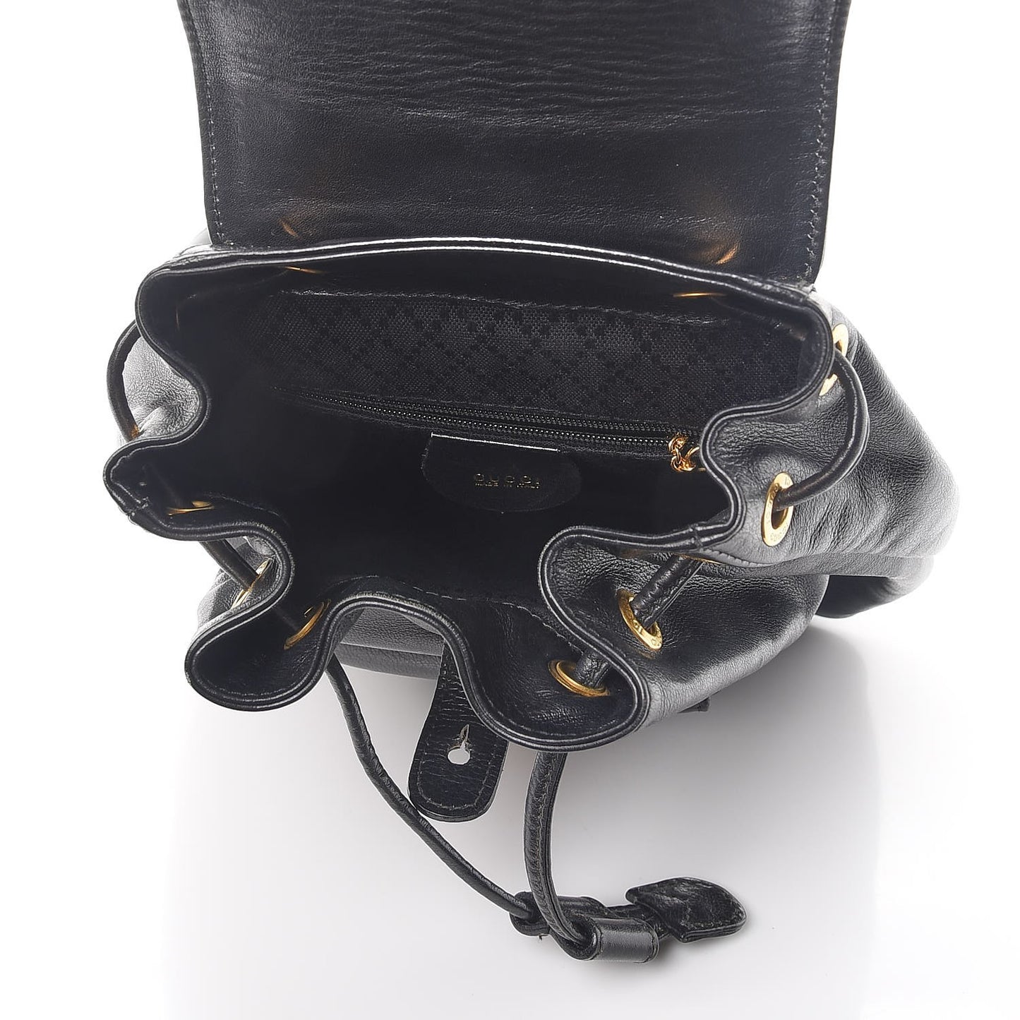 Calfskin Bamboo Backpack Black