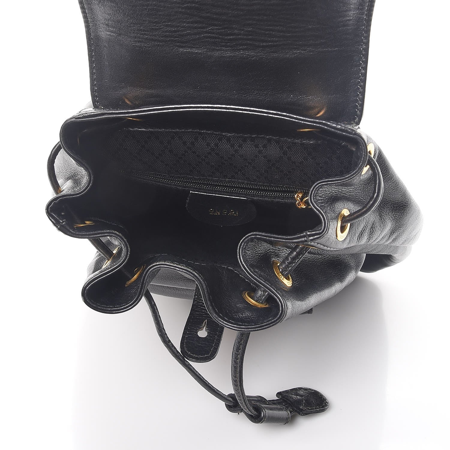 Gucci Calfskin Bamboo Backpack Black 5 of 13