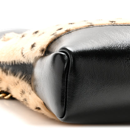 Chanel Shiny Lambskin Pony Hair Cheetah Printed Mini 31 Shopping Bag Light Beige Black 9 of 11