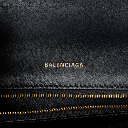 Balenciaga Shiny Box Calfskin Small Hourglass Top Handle Bag Black 6 of 10