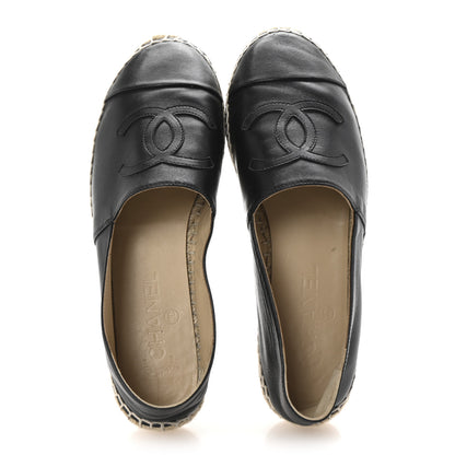 Chanel Lambskin CC Espadrilles 39 Black 2 of 9