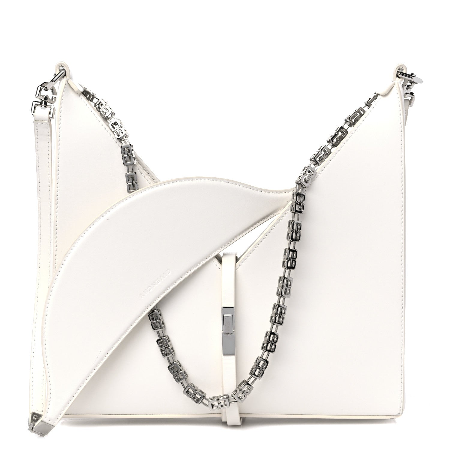 Givenchy Box Calfskin Small Cut Out Shoulder Bag Ivory 1 of 14