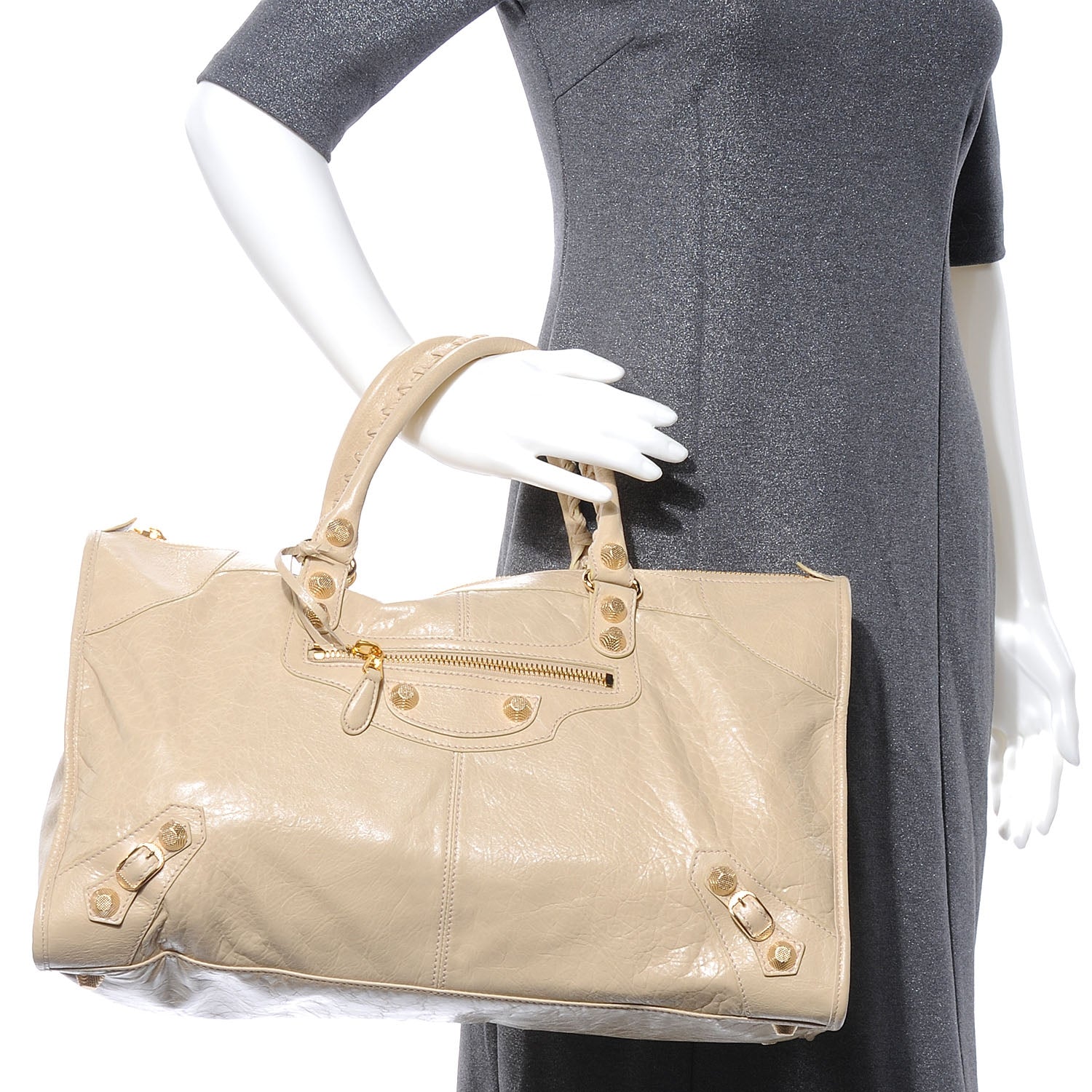 Balenciaga Agneau Giant 12 Gold Hardware Work Dune 2 of 7