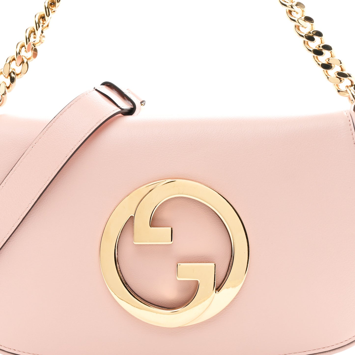 Roxy Calfskin Blondie Chain Shoulder Flap Bag Powder Pink