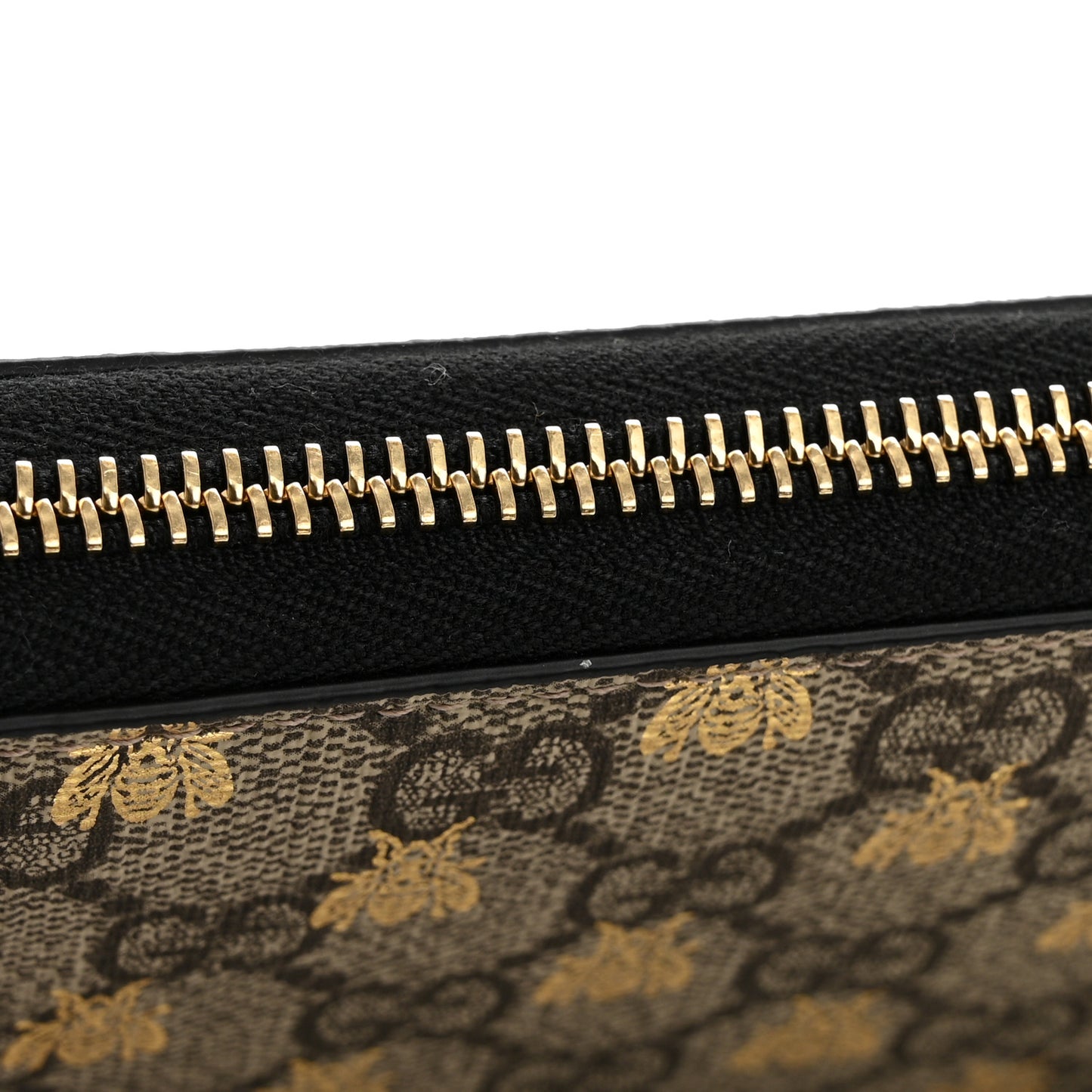 GG Supreme Monogram Bees Zip Around Wallet