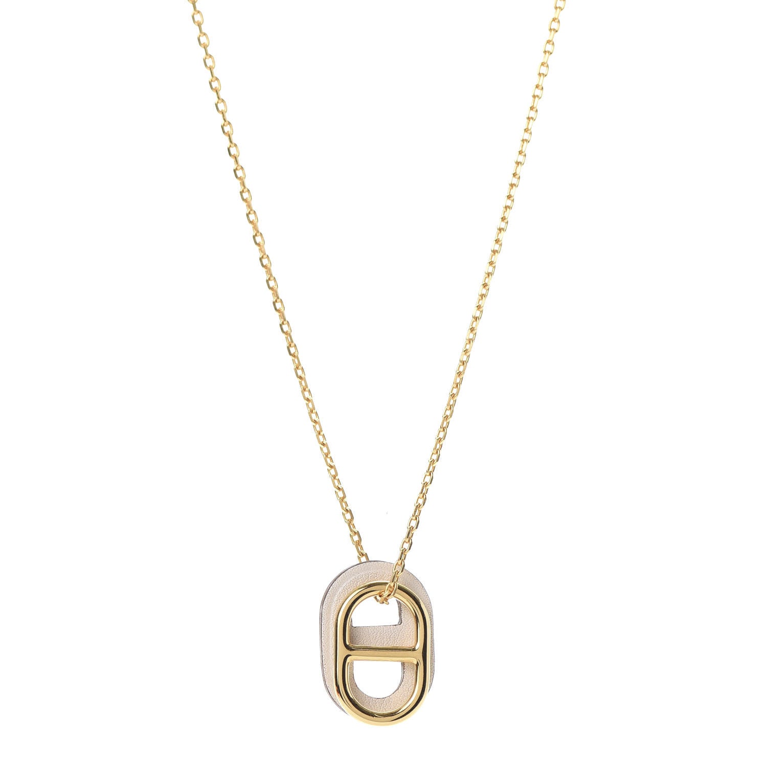 Hermes Swift O'Maillon Pendant Necklace Nata 1 of 6