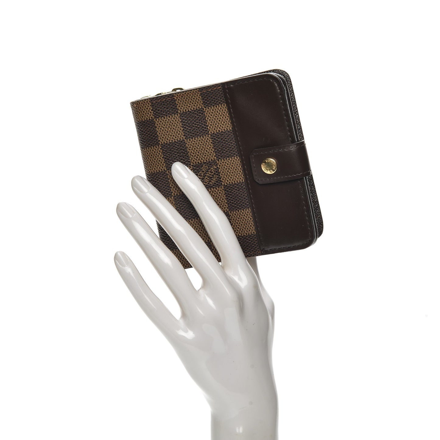 Damier Ebene Zippe Zipped Compact Wallet