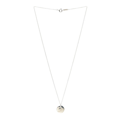 Tiffany Sterling Silver Letter D Round Pendant Necklace 3 of 5
