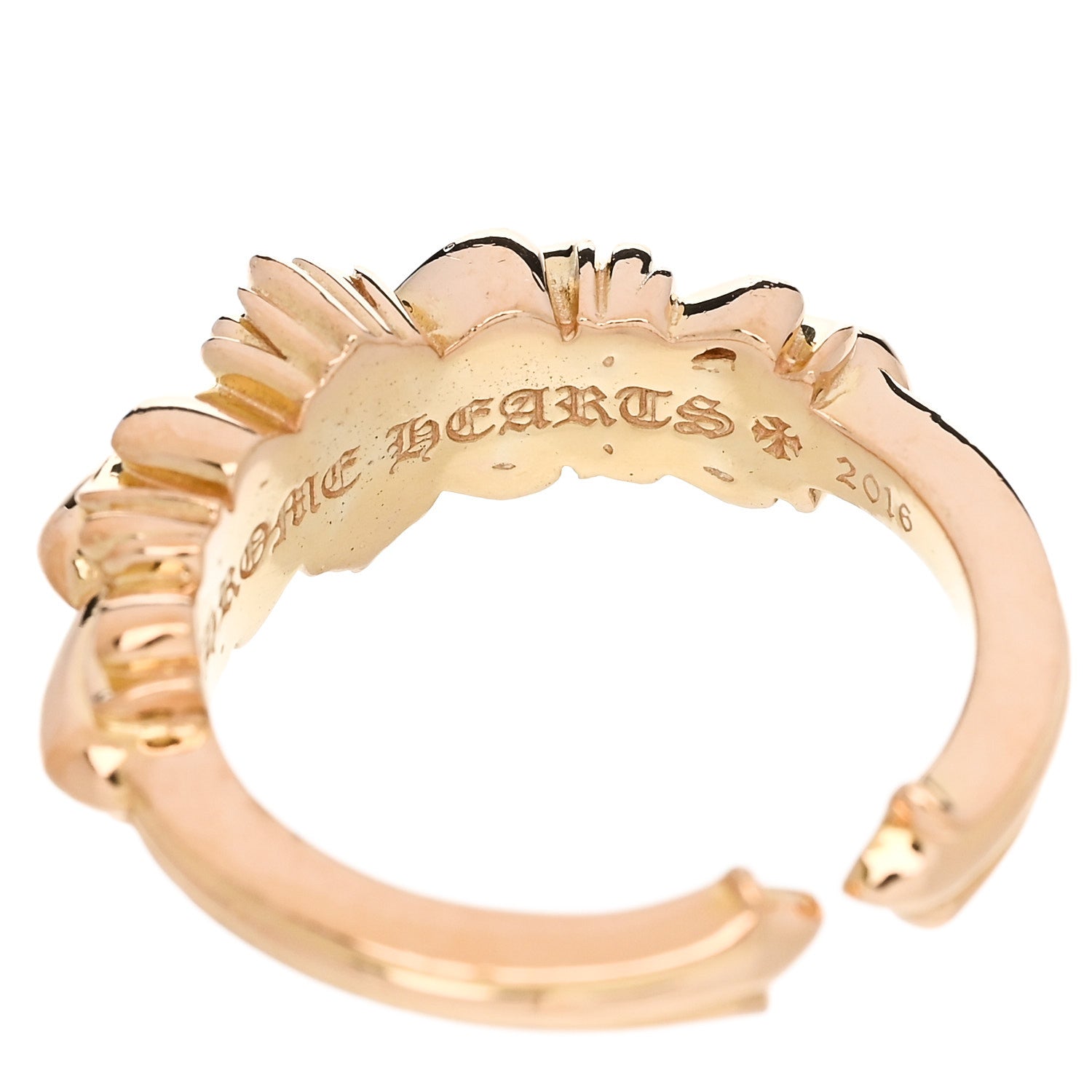 Chrome Hearts 22K Yellow Gold Floral Cross Ring 50 5.25 1768718