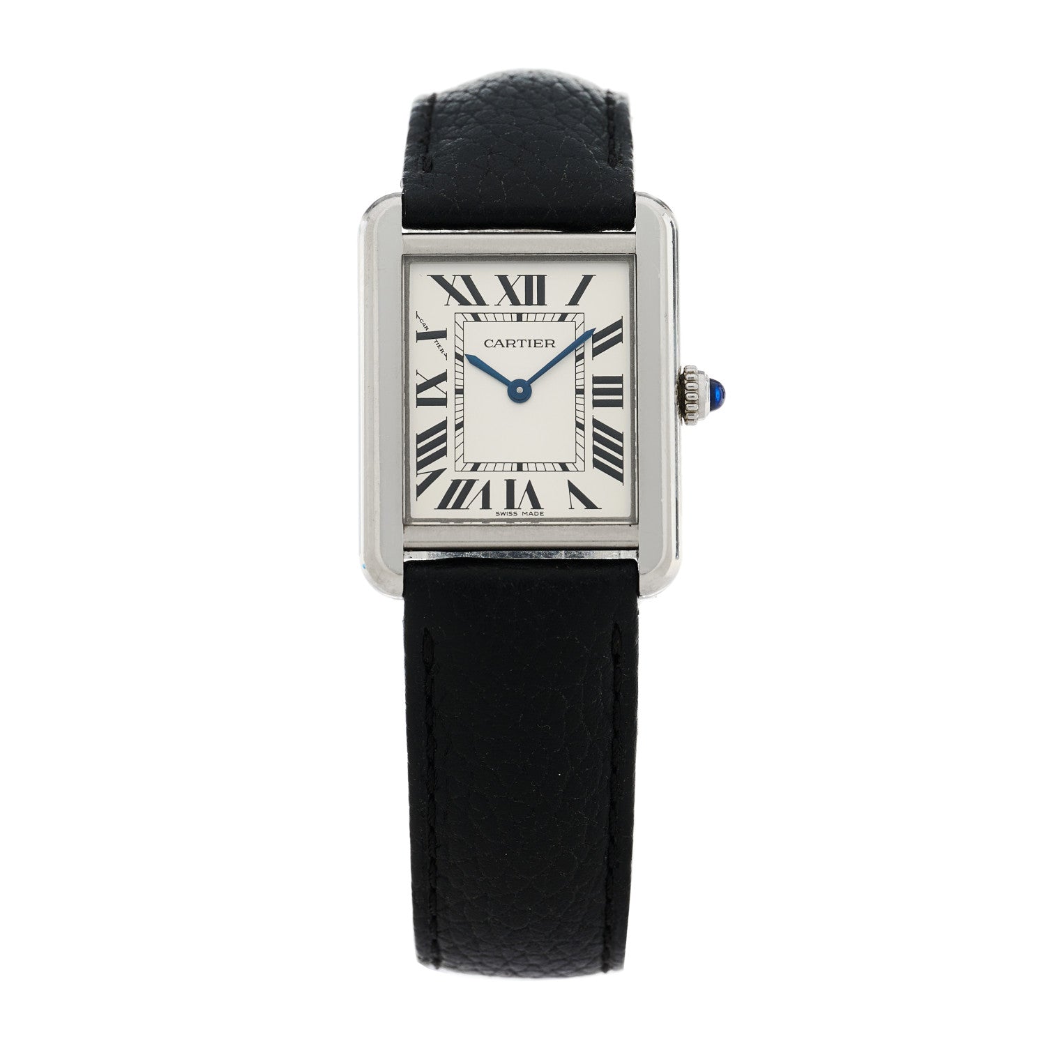 Cartier Stainless Steel Calfskin 24mm Tank Solo Quartz Watch 1 of 4