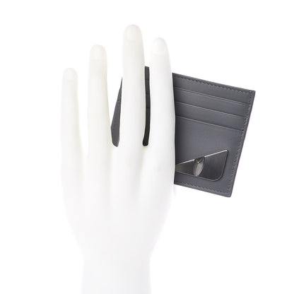 Fendi Vitello Century Metal Monster Eyes Card Holder Grey 2 of 9
