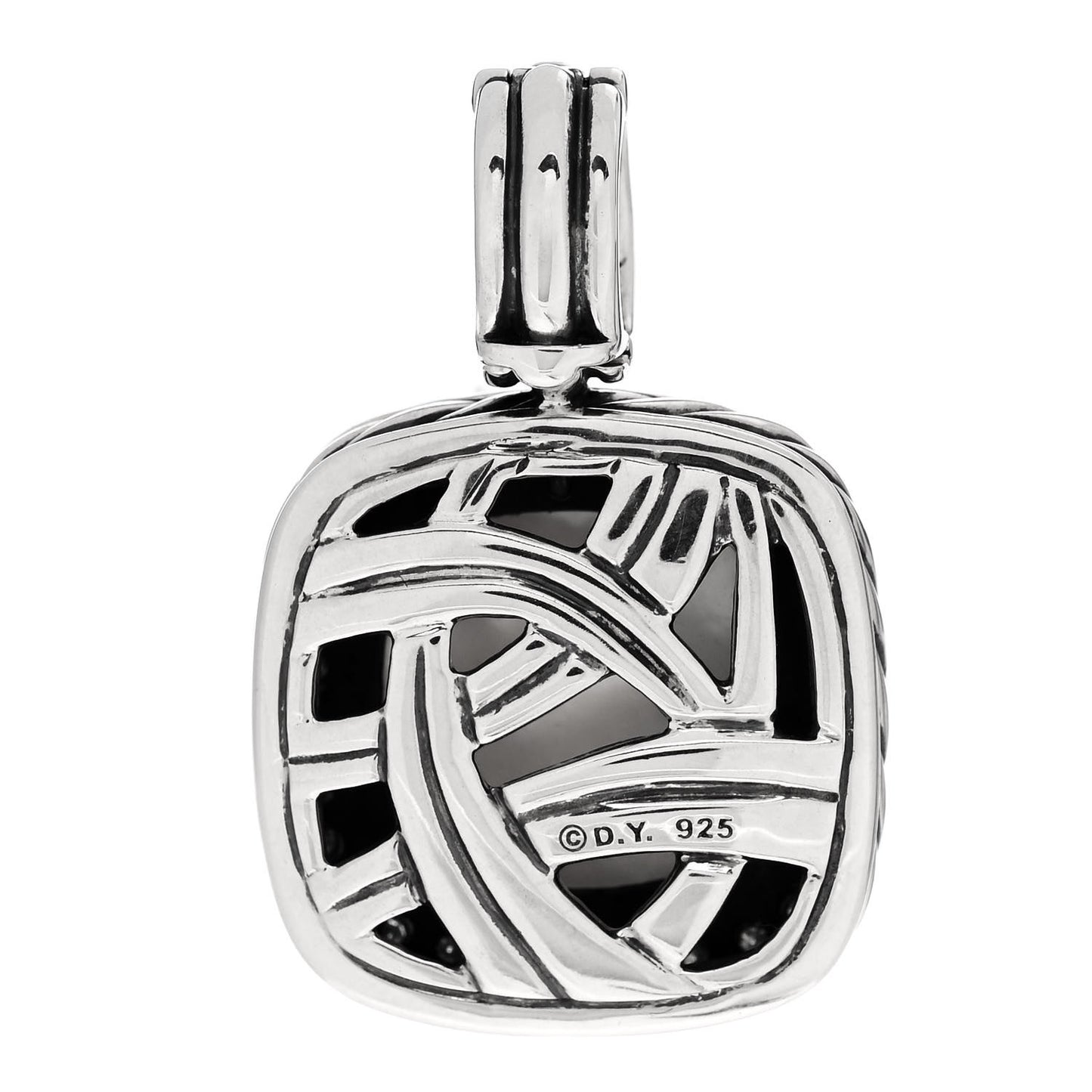 Sterling Silver Diamond Moon Quartz 14mm Albion Enhancer Pendant