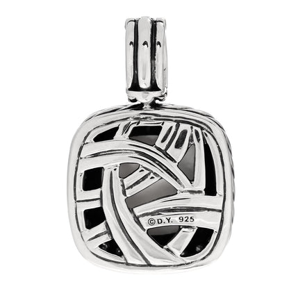 David Yurman Sterling Silver Diamond Moon Quartz 14mm Albion Enhancer Pendant 3 of 4