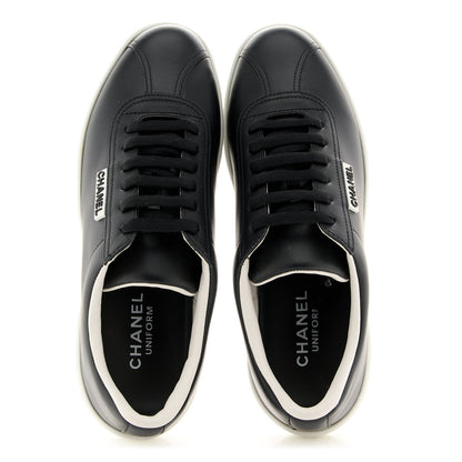 Chanel Calfskin CC Womens Sneakers 37.5 Black 2 of 9