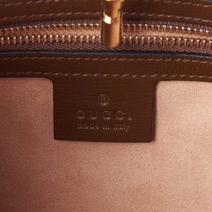 Gucci GG Supreme Monogram Azalea Calfskin Web Small Jackie 1961 Hobo Beige Ebony Brown Sugar 9 of 10