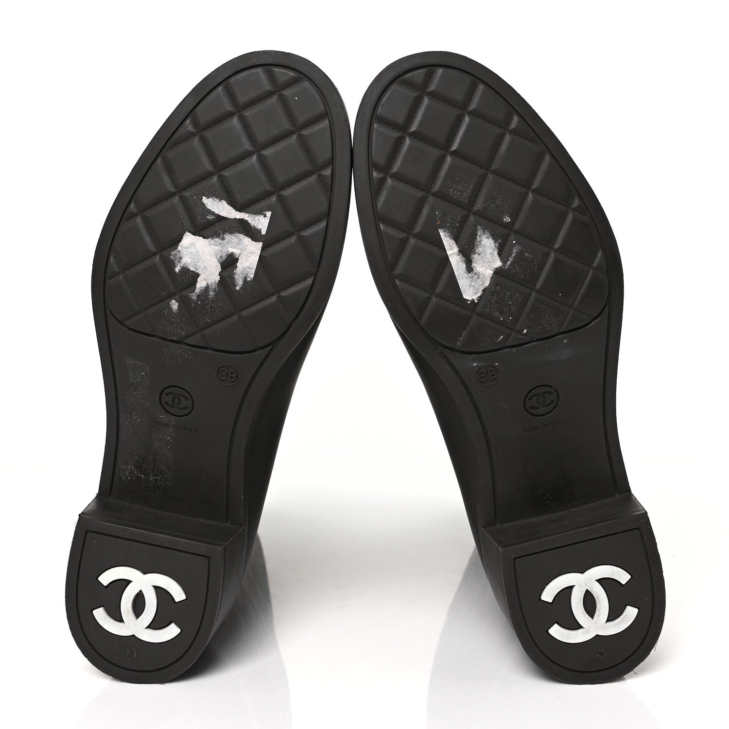 Chanel Rubber Quilted Rain Boots 38 Green 6 of 8