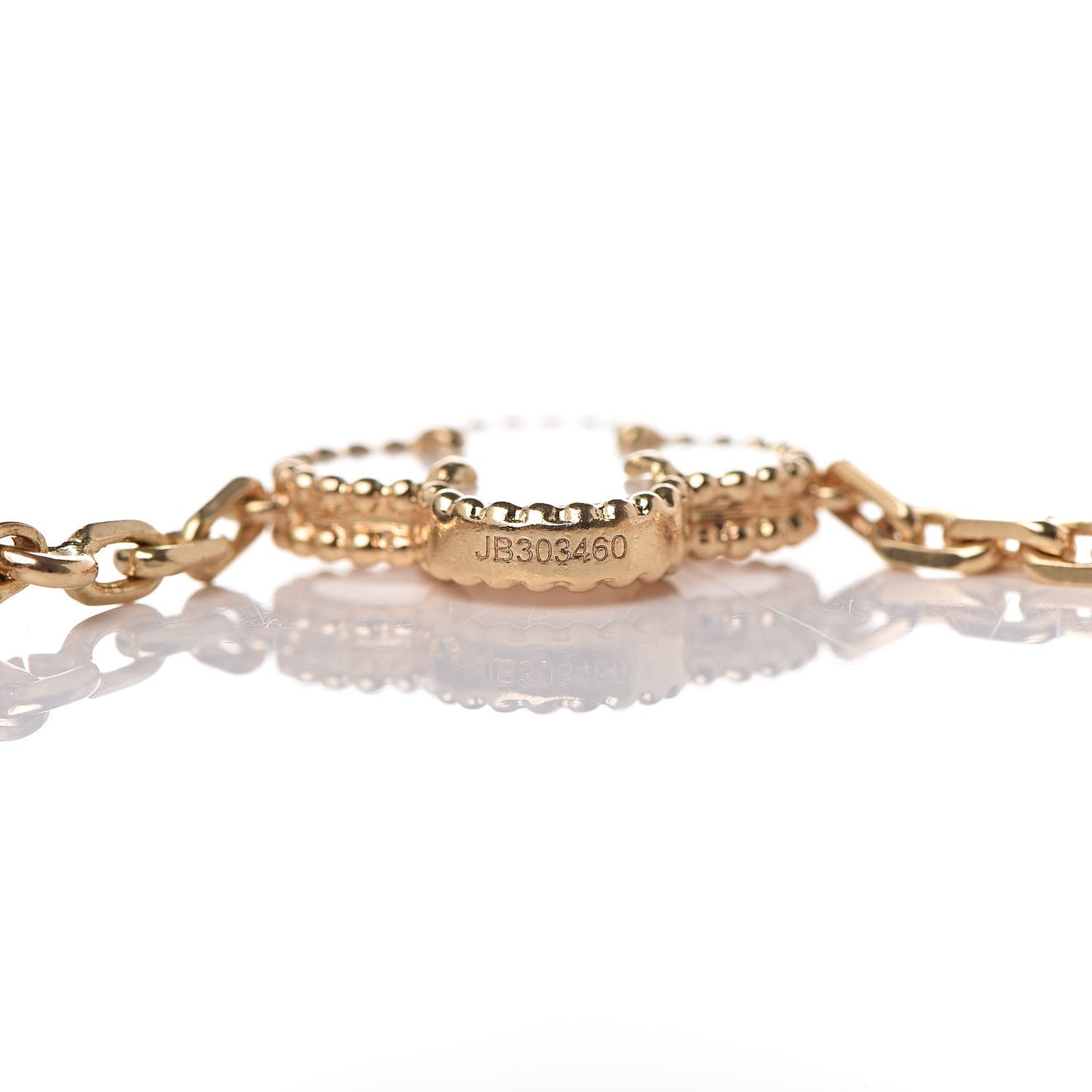 18K Yellow Gold Mother of Pearl 5 Motifs Vintage Alhambra Bracelet