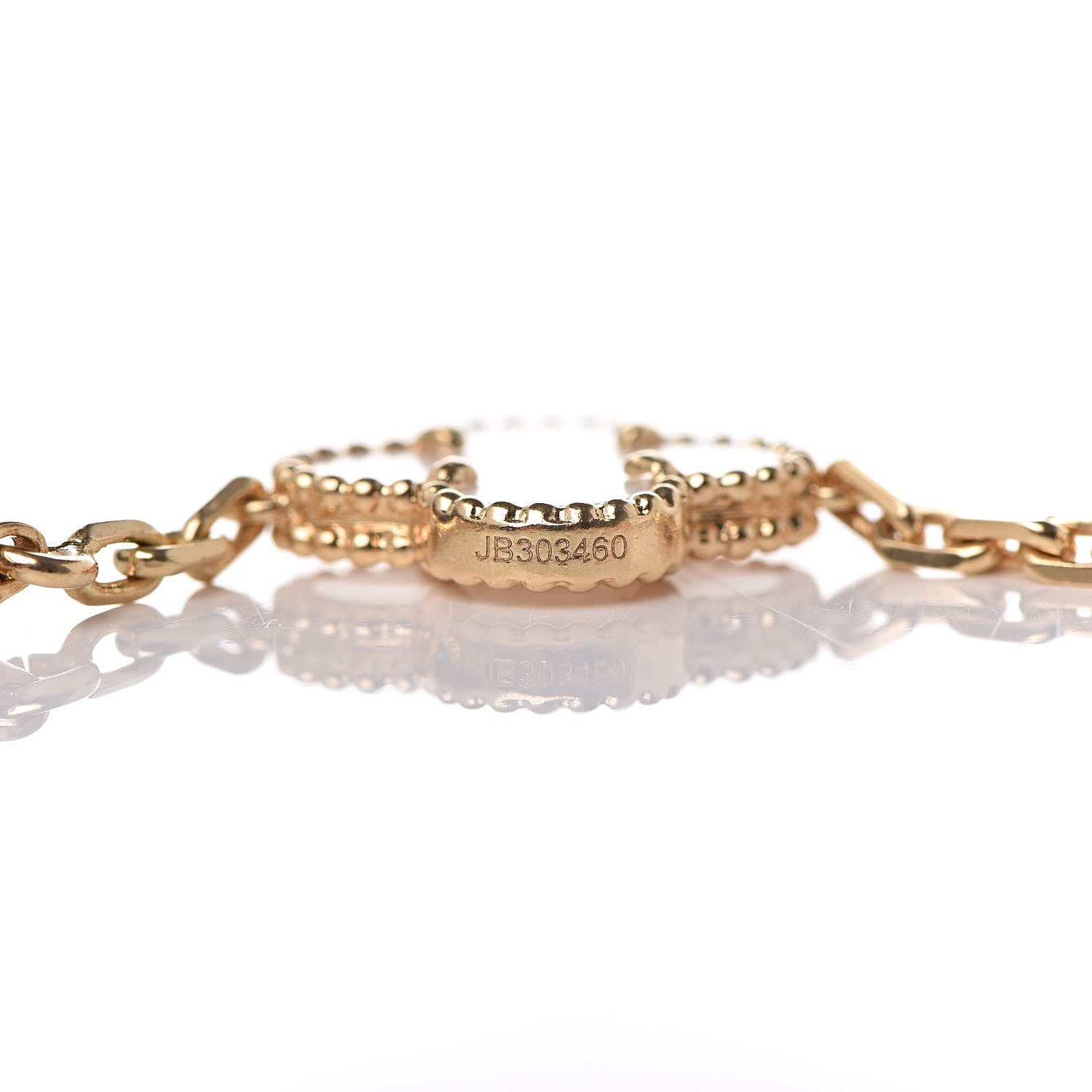 Van Cleef & Arpels 18K Yellow Gold Mother of Pearl 5 Motifs Vintage Alhambra Bracelet 4 of 6