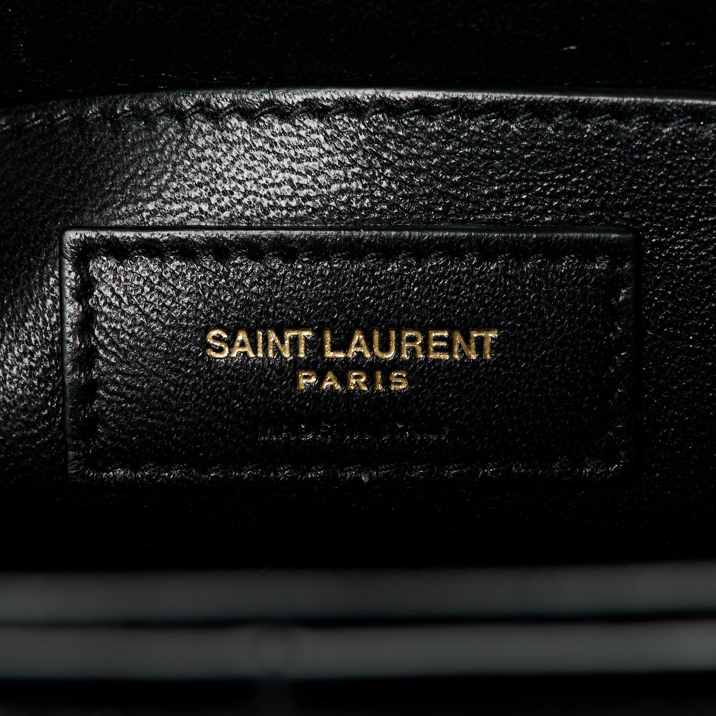 SAINT LAURENT Patent Matelasse Monogram Large Vicky Chain Bag Black