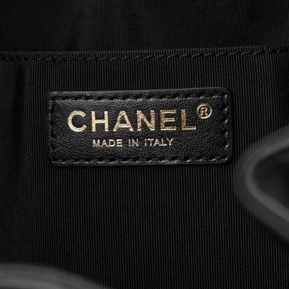 Chanel Lambskin Quilted CC Dweller Drawstring Bucket Bag Black 6 of 10