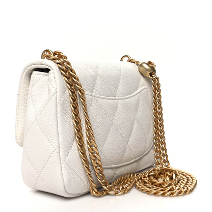 Chanel Caviar Quilted Mini Sweetheart Flap White 3 of 10