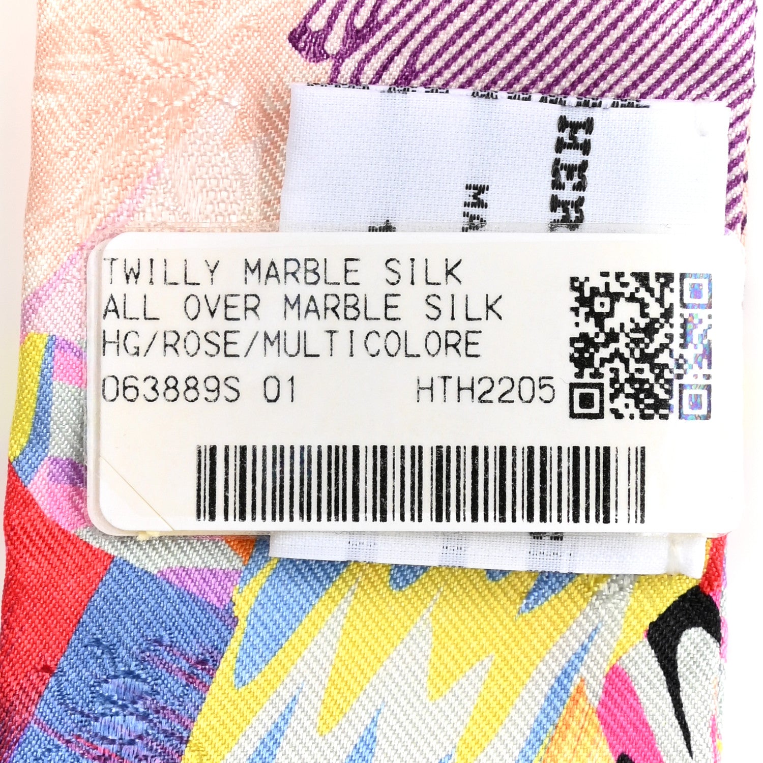 Hermes Silk All Over Marble Silk Twilly Rose Multicolor Ocre 4 of 4