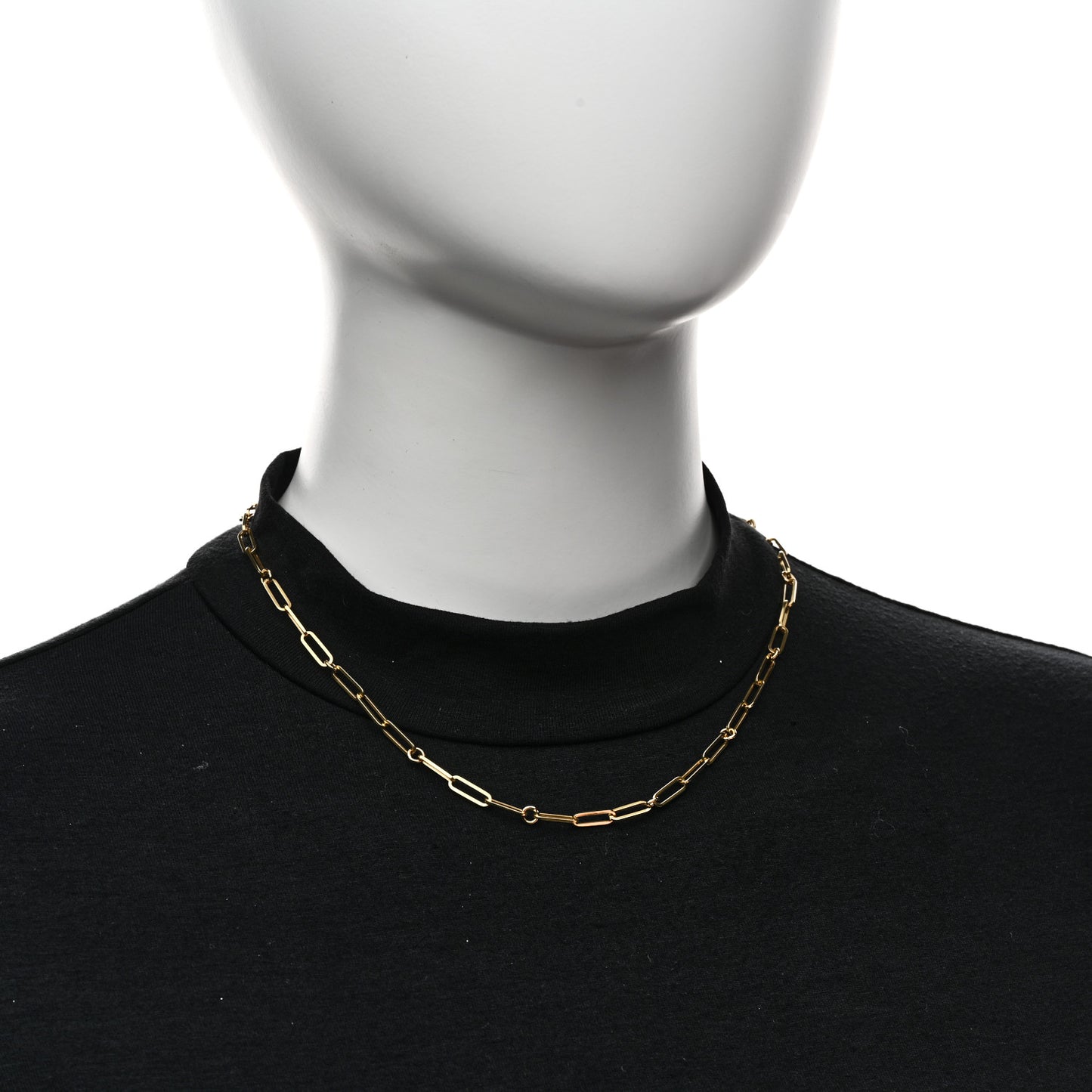 18K Yellow Gold Paper Clip Link Necklace