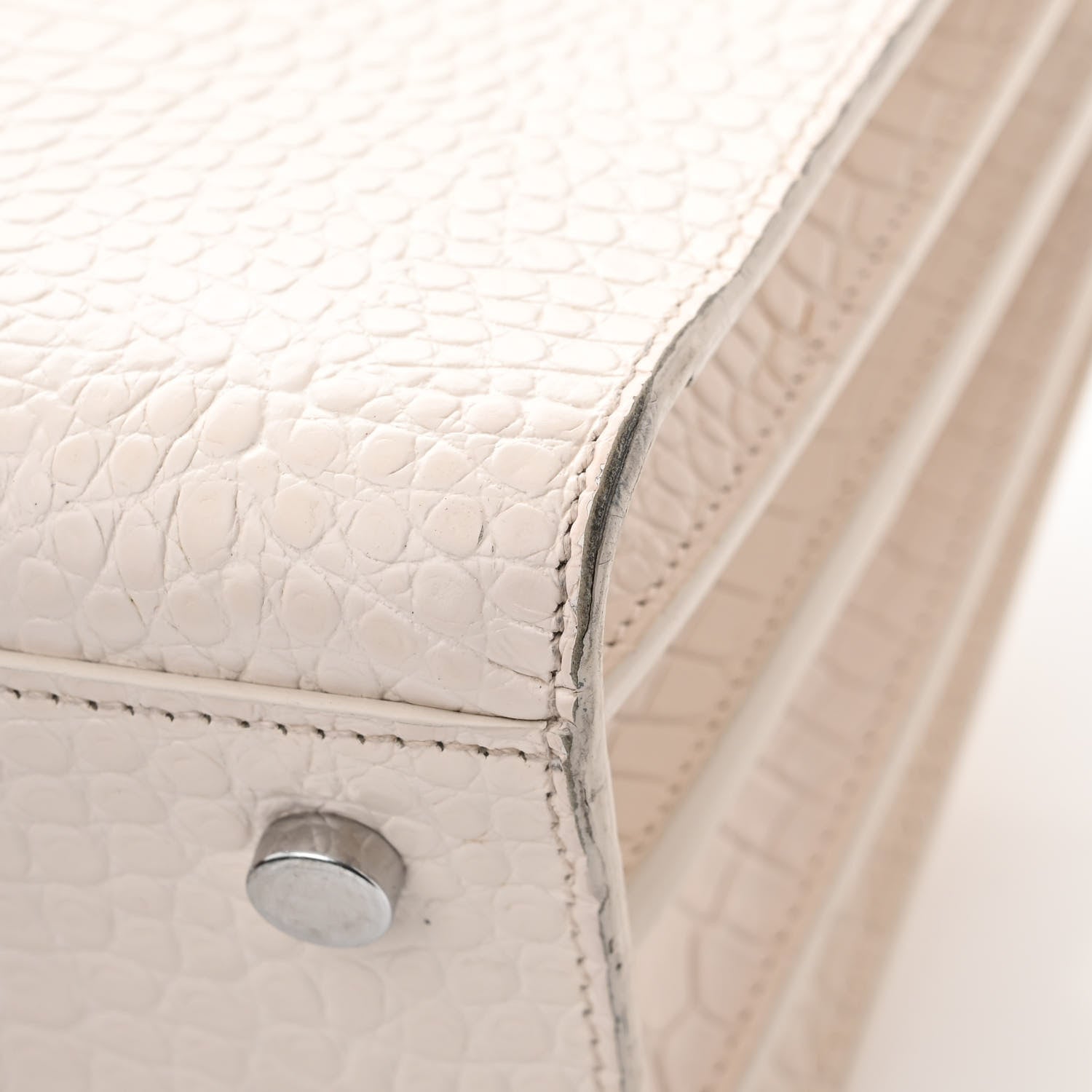 Saint Laurent Calfskin Crocodile Embossed Baby Sac De Jour Crema Soft 12 of 20