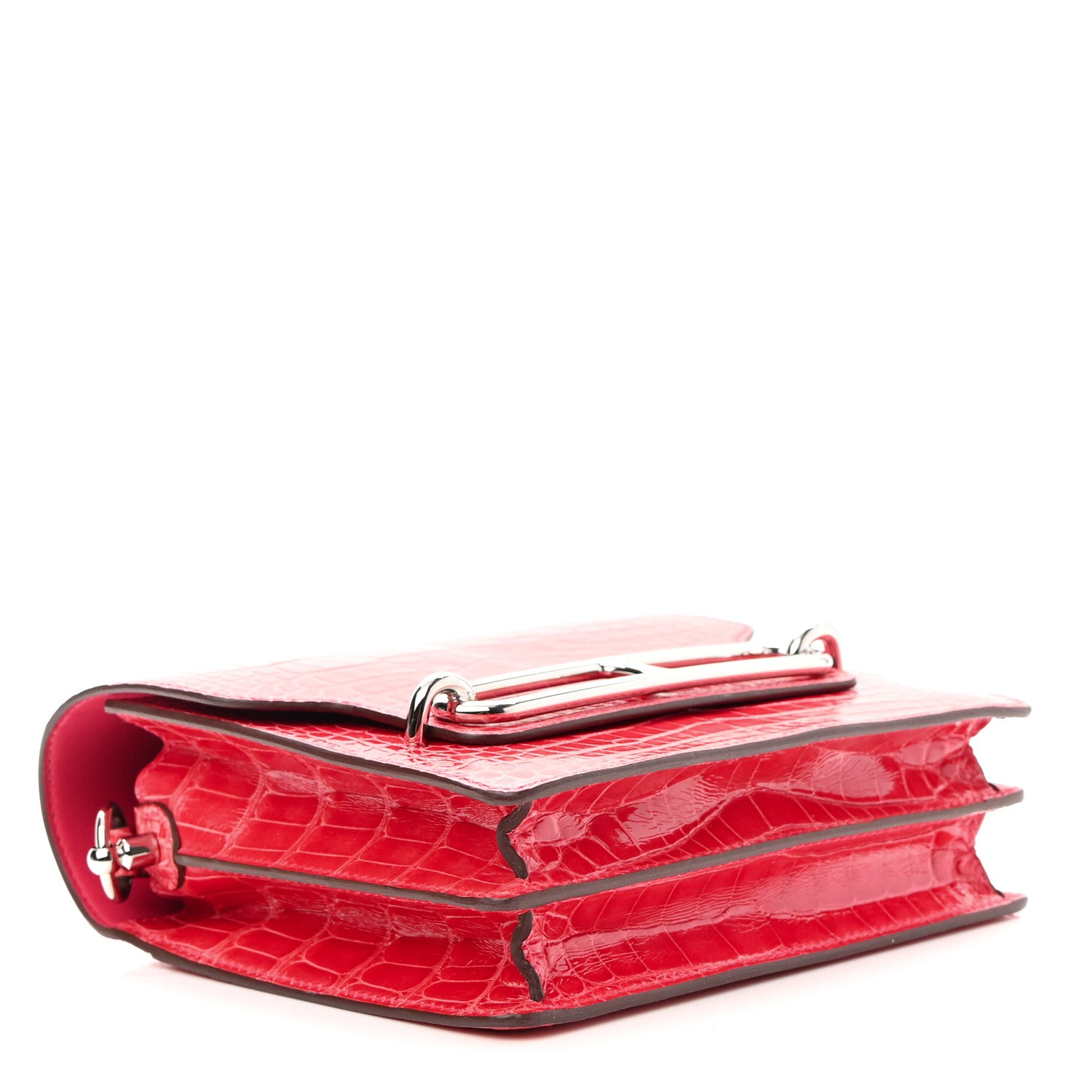 Hermes Shiny Alligator Mini Sac Roulis Bougainvillea 4 of 12