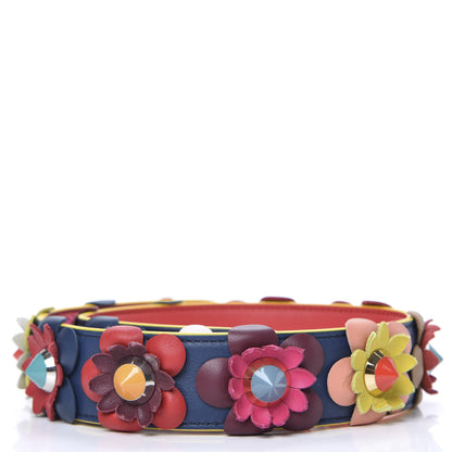 Fendi Vitello Dolce Flowerland Studded Strap You Blue Corallo Multicolor 2 of 6