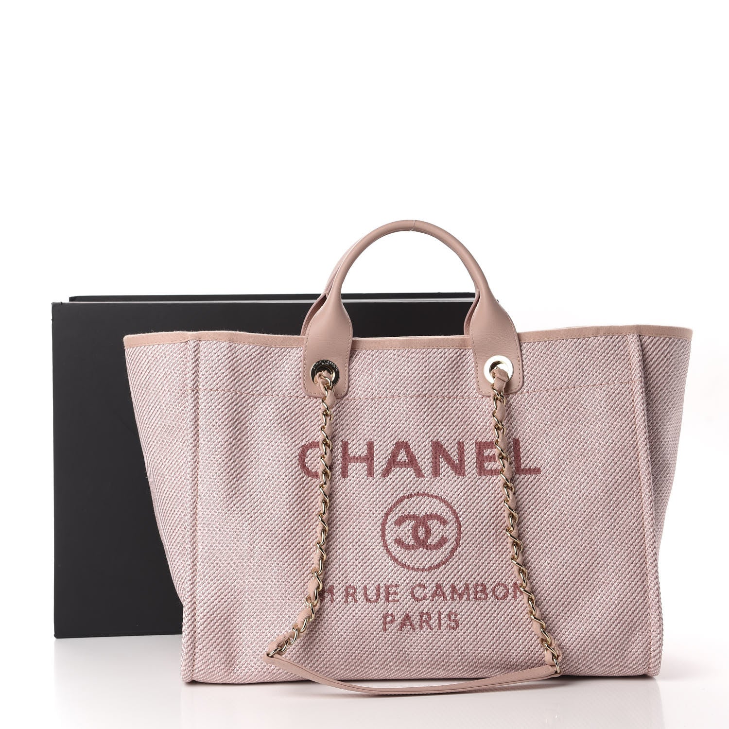 Chanel Mixed Fibers Calfskin Medium Deauville Tote Pink 11 of 11