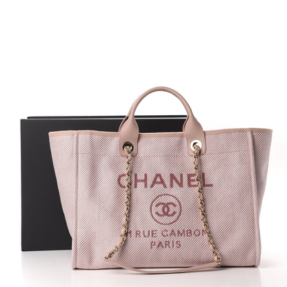 Chanel Mixed Fibers Calfskin Medium Deauville Tote Pink 11 of 11