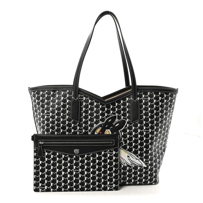 Moynat X KASING LUNG Calfskin Canvas M Labubu Tote MM Black 3 of 10